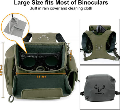 Binocular Harness Chest Pack: Bino Case with Rangefinder Pocket for Hunting Birdwatching and Hiking