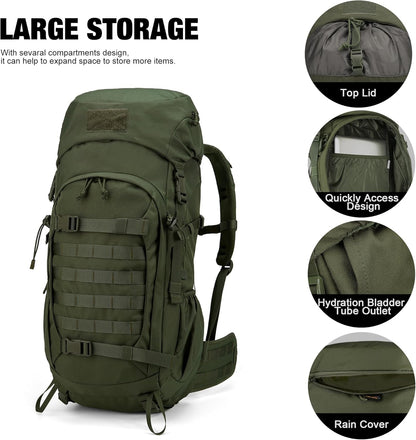 Mardingtop 50L Hiking Backpack,Backpacking Backpack with Rain Cover for Hiking,Backpacking,Rucking,Camping,Survival