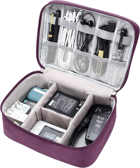 VOCUS Electronics Organizer Travel Cable Organizer Bag for Electronics Accessories, Portable Tech Carring Large Storage Case for Charger, Cord, Power Bank, Hardware