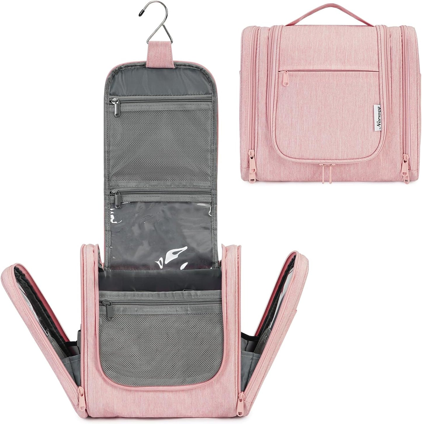 Narwey Hanging Toiletry Bag for Women Travel Makeup Bag Organizer Toiletries Bag for Cosmetics Essentials Accessories