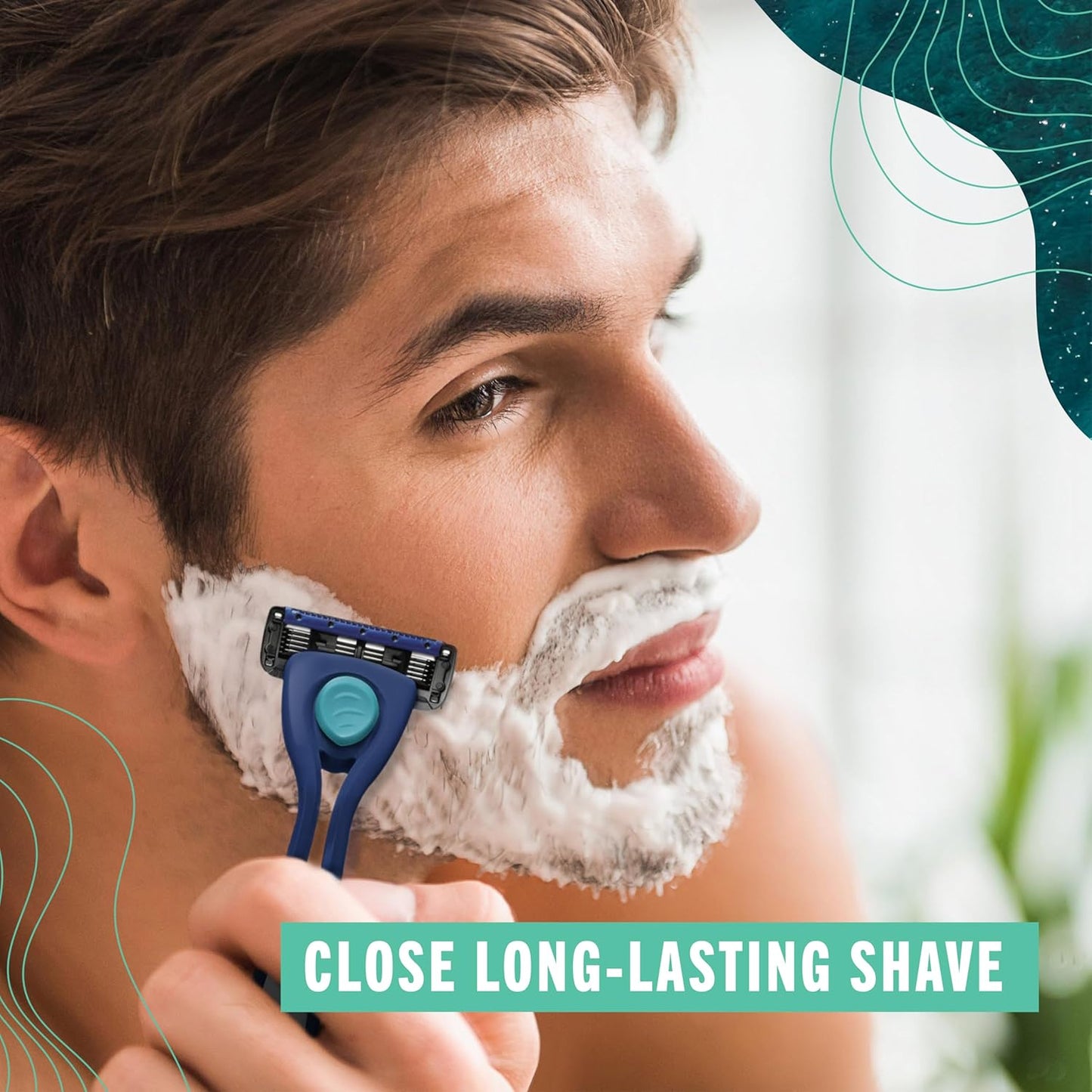 Preserve POPi Shave Razor Blades Refills - 5 Blade Razors for Men & Women - Ceramic Coated Shavers for Comfort with Aloe-Cocoa Butter Strip - Reusable Shaving Refill - 8 Pack