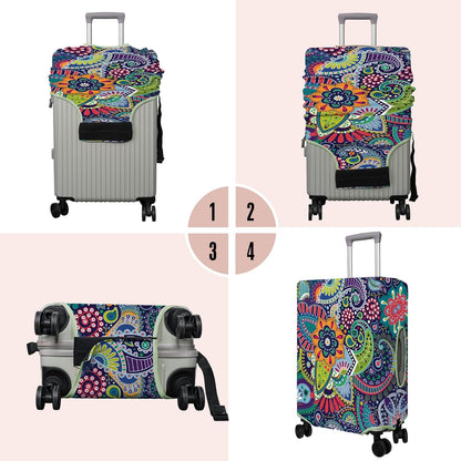 Travel Luggage Cover Suitcase Protector Fits 18-32 Inch Wheel Covers PatternedTravel Related Items Flower Luggage Protector Elastic XL