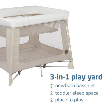 Maxi-Cosi Swift Baby Playard with Mat, Baby Playpen, Play Yard with Bassinet, Portable Playpen for Babies and Toddlers, Classic Oat