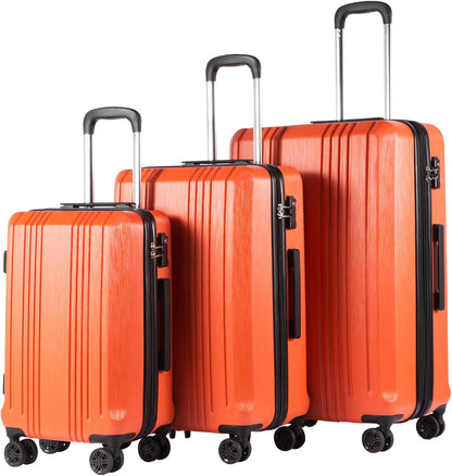 Coolife Luggage Expandable Suitcase PC+ABS 3 Piece Set with TSA Lock Spinner 20in24in28in