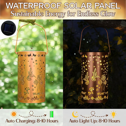 FLAGWIX Sympathy Gifts for Loss of Loved One - Christmas Memorial Solar Lanterns Outdoor Waterproof Decor - Hummingbird Gifts for Women, Memorial Gift for Mom Grandma, Decorative Lantern for Garden