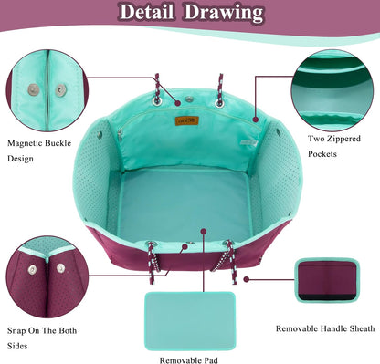 QOGiR Neoprene Multipurpose Beach Bag Tote with Inner Zipper Pocket … … … …