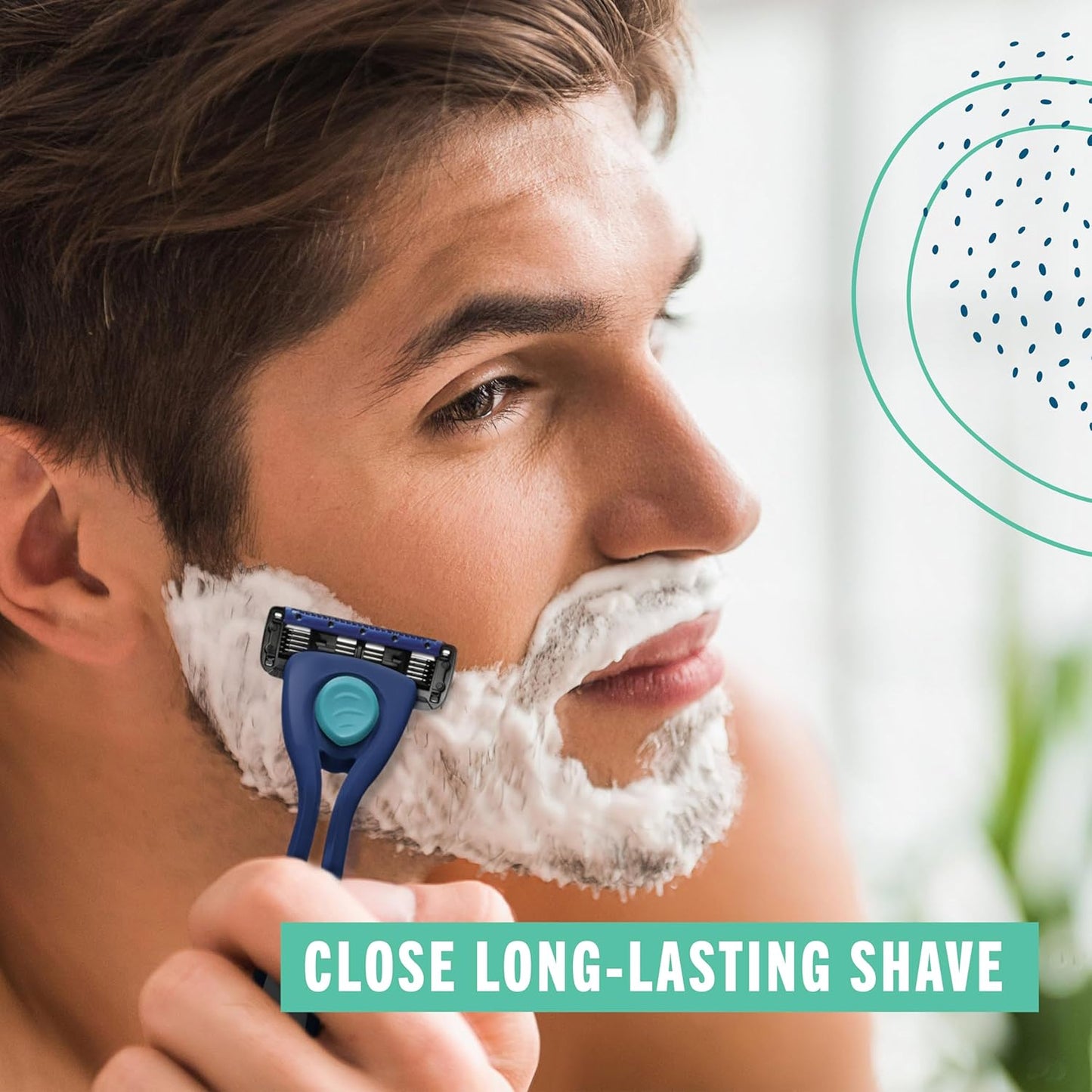 Preserve Shave 5 Five Blade Refillable Razor, Made from Recycled Materials, Navy Blue
