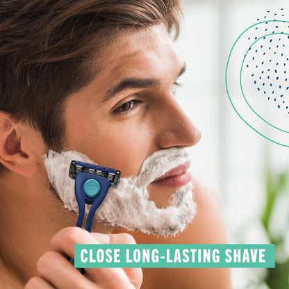 Preserve Shave 5 Five Blade Refillable Razor, Made from Recycled Materials, Neptune Green