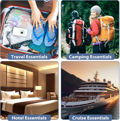 36 Pcs Travel Hangers Portable Foldable Travel Hanger Organizer, Plastic Cruise Ship Essentials Clothes Folding Hangers for Camping Flying RV Europe Vacation Essentials Suitcase, Vivid Black