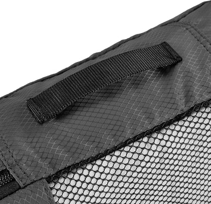 Amazon Basics Small Packing Cubes for Travel, Packing Organizers, 4-Piece-Set With Double Zipper Pulls and Mesh Top Panel, 100% Durable Polyester, Black, 11"L x 6.8"W x 3"H