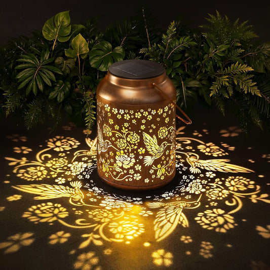 TECKNET Hummingbird Solar Lanterns Outdoor Waterproof - Hanging Solar Lights Decoration for Garden, Patio, Yard - Birthday Gifts for Women, Grandma, Hostess - Decor Solar Lantern for Outside, Porch