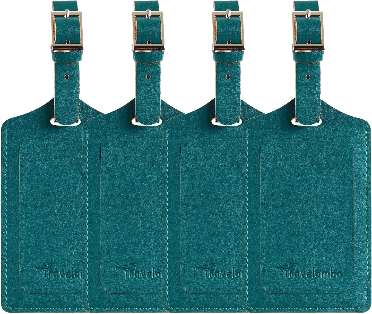 Travelambo Luggage Tags for Suitcases PU Leather Travel Tags Bag Tags Privacy Protection Travel Essentials