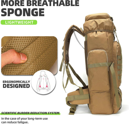 King'sGuard 70L Camping Hiking Backpack Tactical Backpack Military Molle Rucksack Backpack for Outdoor