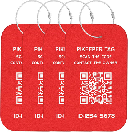 Smart Luggage Tags (4-Pack) - QR Code Shows Scanner’s Location on Scan, Privacy-Controlled Contact Info, Lost Item Alerts, Waterproof Aluminum for Travel Bags & Backpacks