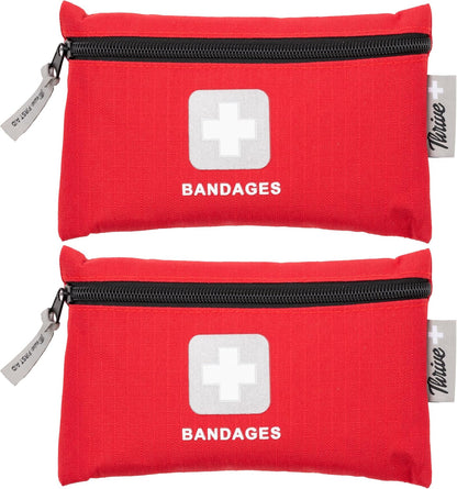 Thrive Adhesive Bandages (Pack of 305)- Multipack- Fabric with Storage Bag, Tough and Flexible Waterproof Bandages Variety Pack for Kids and Adults, Small, Medium, Large, and Circular Sizes Included