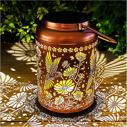 Solar Lights Outdoor Waterproof,Hummingbird Hanging Lantern,Metal Garden Lights,Patio Yard Decor,Housewarming,Decorative Birthday Gifts for Women,Mom,Grandma,1PC