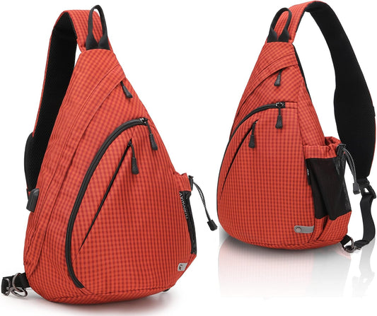 Water-Proof Sling bag/Crossbody Backpack/Shoulder Bag with USB Charging Port for Travel, Hiking, Cycling, Camping