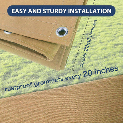 20’x30’ Canvas Tarp Heavy Duty Water Resistant Tarpaulins with Aluminum Grommets,UV Resistant, 22Mil Multipurpose Drop Cloth, 14oz Cover Sheet for Outdoor and Indoor Use with Ropes Yellow
