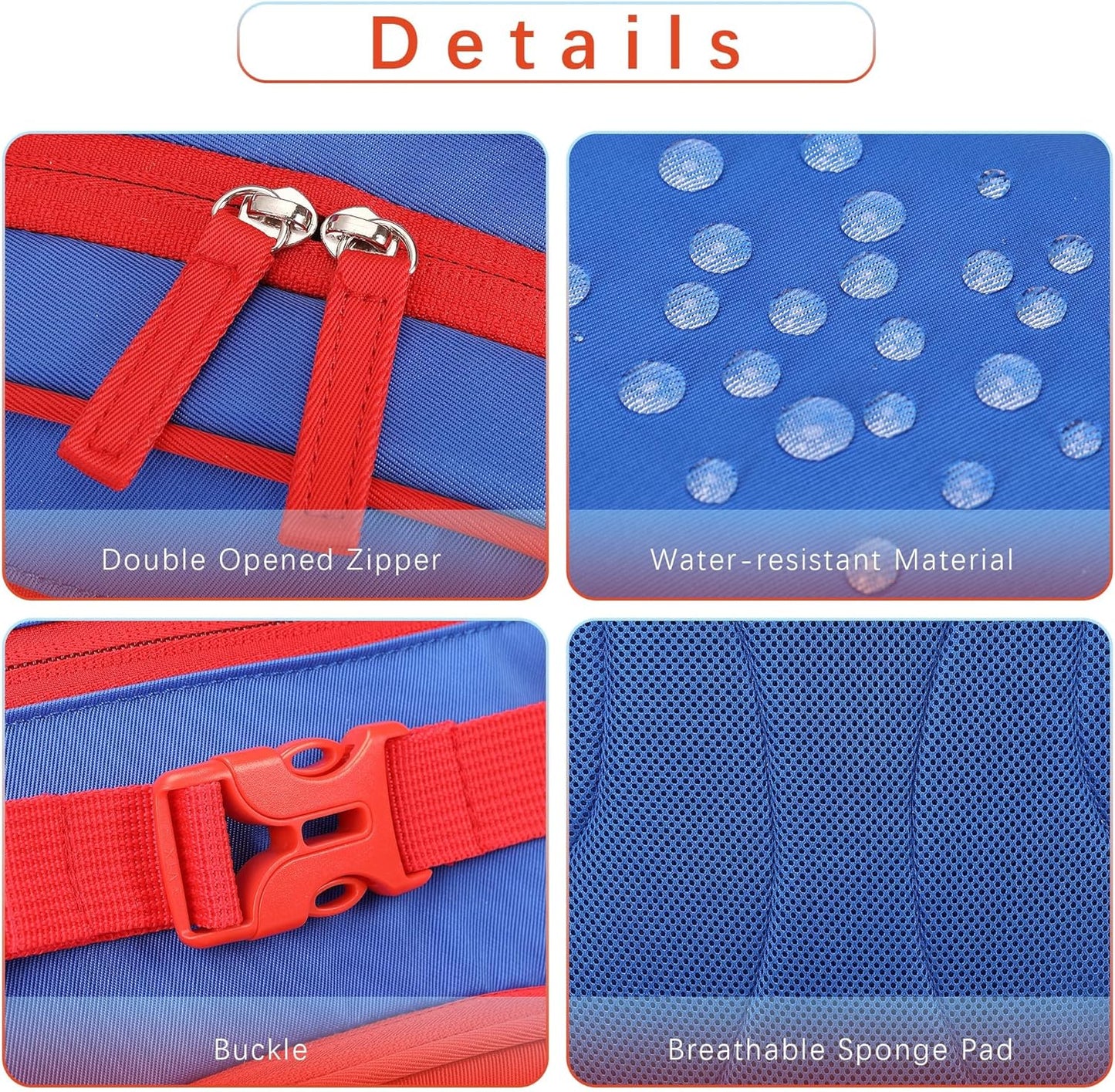 Lightweight Kids Backpack for School Kindergarten Elementary Backpacks for Boys Ages 6-8-10 (Red Navy Blue)