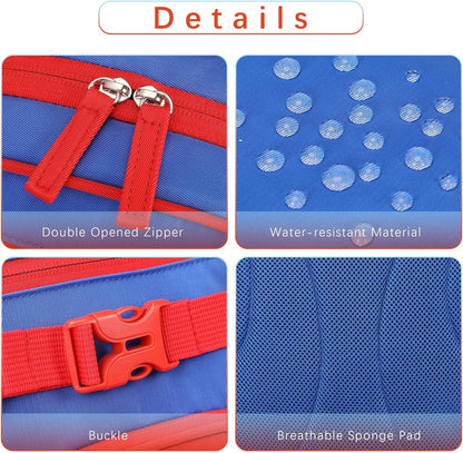 Lightweight Kids Backpack for School Kindergarten Elementary Backpacks for Boys Ages 6-8-10 (Red Navy Blue)