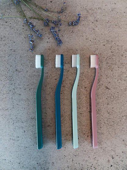 Jordan Green Clean Manual Toothbrush - Sustainable, Scandinavian Design, Soft Bristles, Mixed Colors, 4 Units