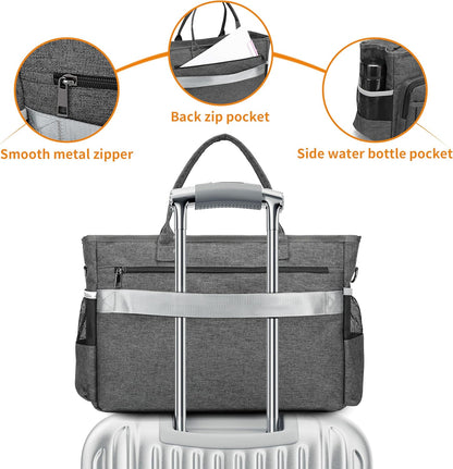 Laptop Tote Bag, Middle Size Computer Messenger Teacher Bag with 15.6'' Padded Laptop Sleeve