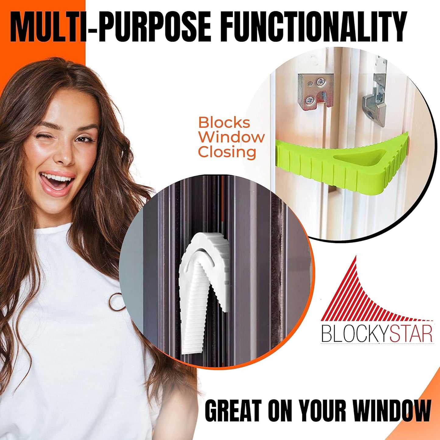 Pekasa Door Stopper & Window Stopper, Rubber Door Stop, Door Wedge Stopper for Any Floor Surface, Decorative Door Stoppers for Bottom of Door Security, Colorful Doorstop Large Door Stopper Wedge