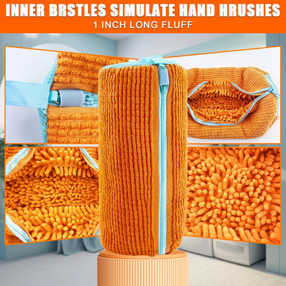 XXL Shoe Washing Machine Bag - 2-Pack Reusable Shoe Cleaning Bags, 360° Deep Clean for Sneakers, Tennis Shoes, and Slippers, Includes 2 Shoe Storage Dust Bags (Orange)