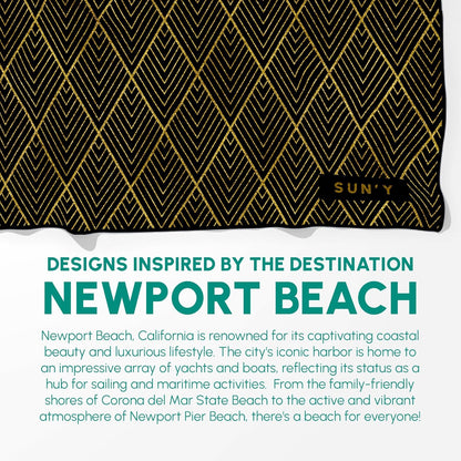 SUN'Y Waffle Microfiber Beach Towel – Sand Free, Quick Dry, Ultra Absorbent, Lightweight & Compact Travel Towel with Carry Bag - Large (63” x 31.5”), Newport