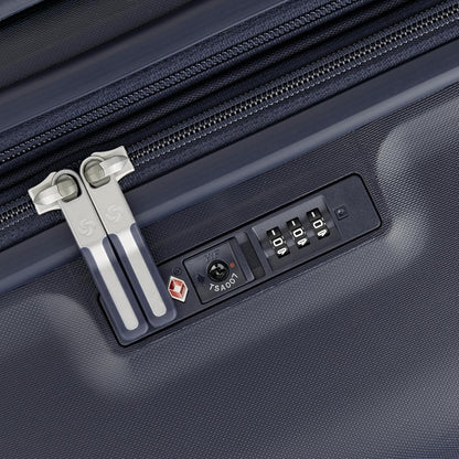 Samsonite Elevation Plus - Medium Hardside Luggage - Scratch Resistant Polypropylene Shell, RightHeight™ Adjustable Handle, Integrated AirTag Holder, TSA Lock, WetPak™ Compartment - Midnight Blue