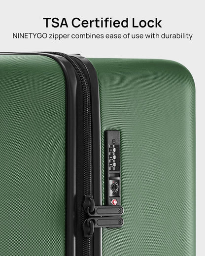 Carry On Suitcase, 20 Inch Carry-On Luggage with Double Spinner Wheels, Anti-Burst Zipper, Hard Case PC Suitcase Carry On, Lightweight Travel Luggage, TSA Approved (Seaweed Green, Hudson)