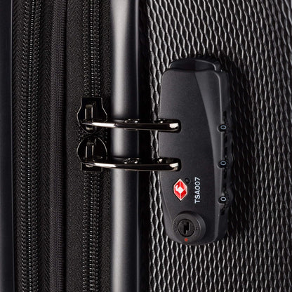 SwissGear 7272 Energie Expandable Hardside Luggage with Spinner Wheels and TSA Lock, Black, 3-Piece Set (19/24/27)