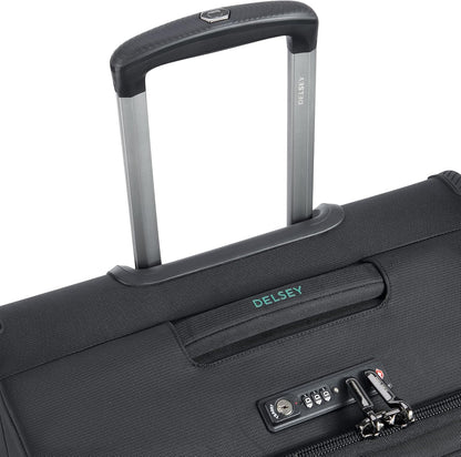 DELSEY PARIS Helium DLX Softside Expandable Luggage with Spinner Wheels, Black, 3 Piece Set (20/25/29)