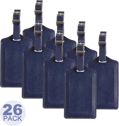 8 Pack Leather Luggage Travel Bag Tags by Travelambo
