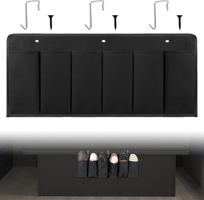 RV Shoe Pockets 6 Large Pockets Heavy Hanging Bedside Storage Organizer with Sturdy Hooks for Shoes, Toys and Tools