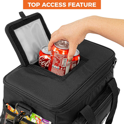 OPUX Soft Cooler Bag, Insulated Collapsible Lunch Cooler Tote for Men Work Camping Beach Travel, Portable Soft Sided Leakproof Waterproof Large Lunch Bag Box with Shoulder Strap 30 Cans, Black