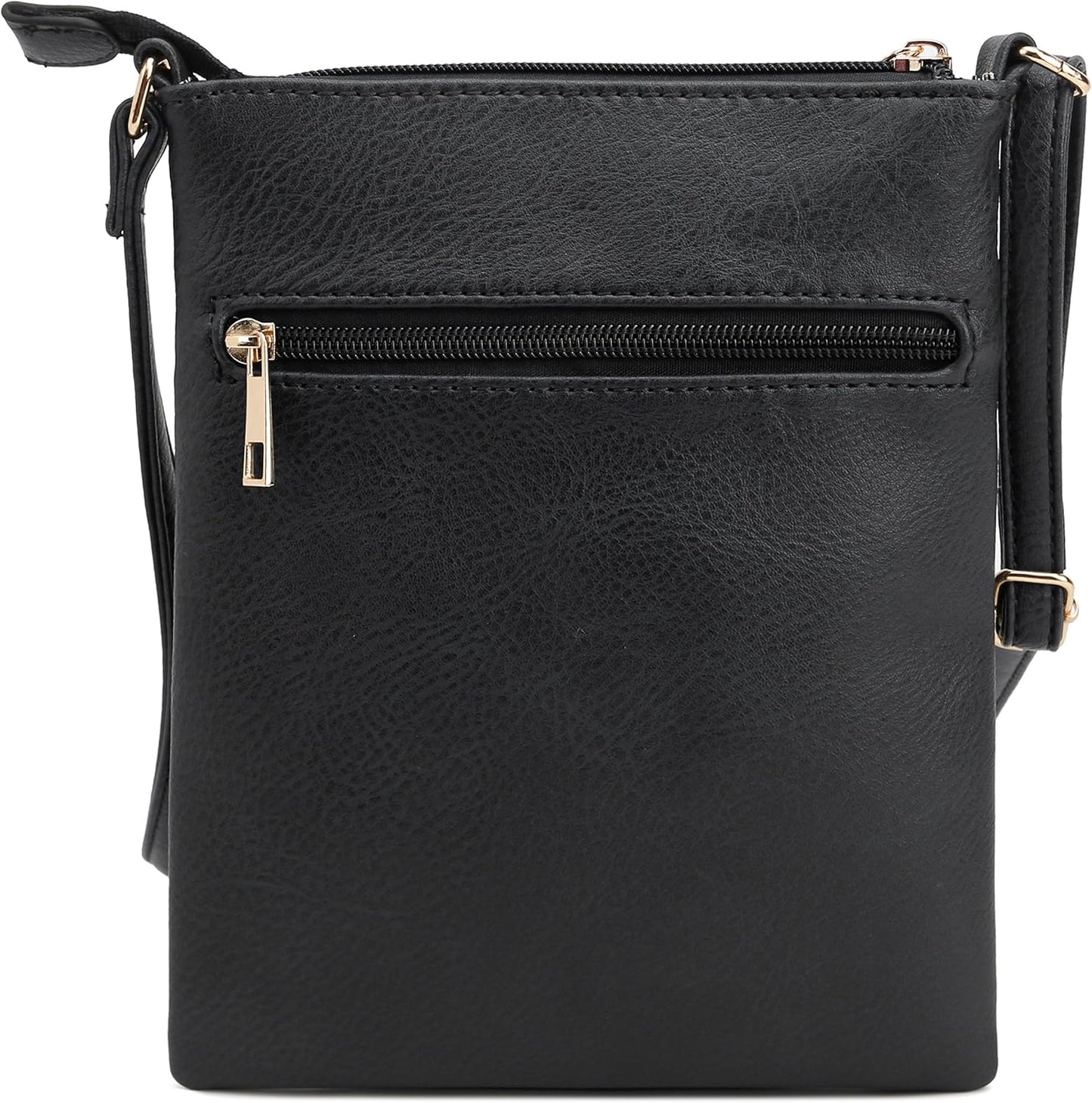 DELUXITY Crossbody Purse Bag Shoulder Bag Multi Pocket Zipper Purse | Black