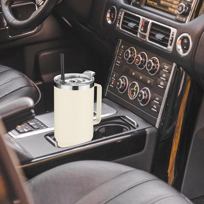 HASLE OUTFITTERS 40 oz Stainless Steel Tumbler with Handle, Vacuum Insulated Tumblers Bulk, Reusable Double Wall Travel Coffee Mug, Durable Powder Coated Water Bottle(Beige, 8)