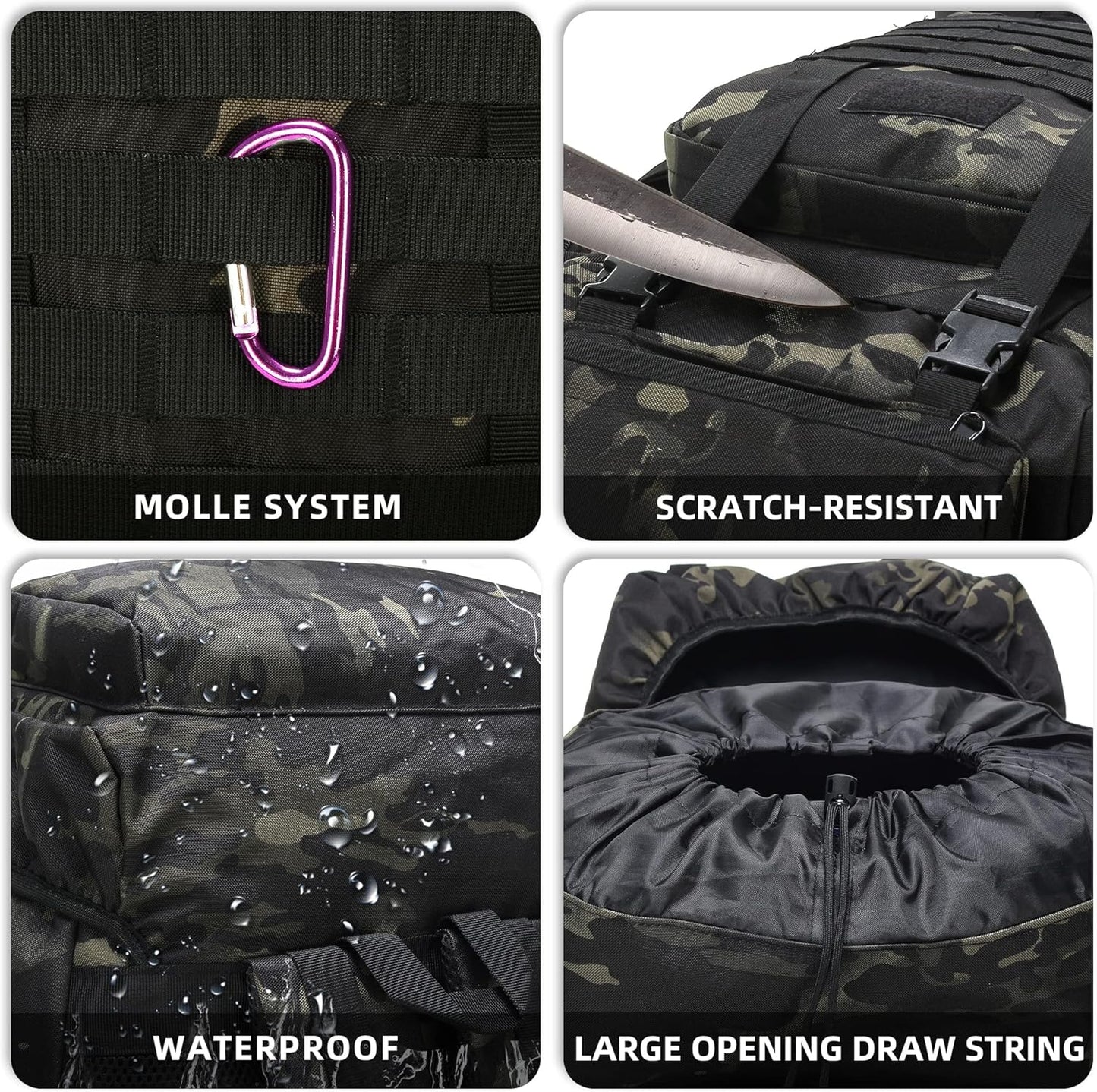 King'sGuard 70L Camping Hiking Backpack Tactical Backpack Military Molle Rucksack Backpack for Outdoor