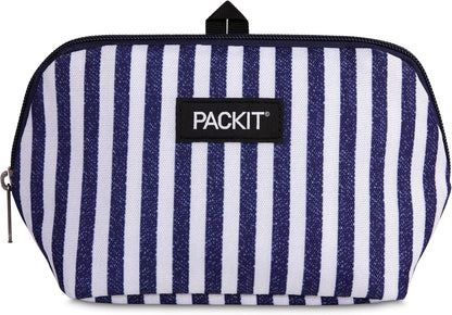 PackIt® Freezable Snack Bag, Seaside Stripe, Built with ECOFREEZE® Technology, Collapsible, Reusable, Zip Closure, Designed For Keeping Snacks Fresh On the Go