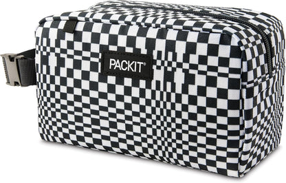 PackIt® Freezable Snack Box, Checked Out, Built with ECOFREEZE Technology, Collapsible, Reusable, Zip Closure with Buckle Handle, Designed For Work Snacks, Fresh Snacks On the Go, Adults, and All Ages