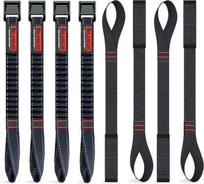 ORANGEE 4 Pack Motorcycle & Bike Luggage Straps 20" - 55" Adjustable Stretch Tie Down Strap for Motorcycle, Bike, ATV Racks