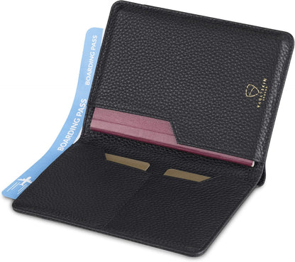 Vaultskin Leather Passport Holder, Slim RFID Blocking Travel Wallet for Men and Women, Fits Passport, Credit Cards, ID, Cash, Passport Cover Ideal Travel Accessories with Gift Box (Kensington)