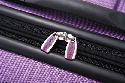 Rockland Melbourne Hardside Expandable Luggage with Spinner Wheels, Purple, 2 Piece (20/28)