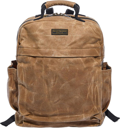 Waxed Canvas Backpack – Durable Rucksack with Laptop Sleeve – Water-Resistant Travel Bag for Work, Commute, School, or Outdoor Use