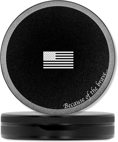 Metal Pouch Can | Metal Container | Slim EDC Pocket Tin | Airtight & Moisture-Resistant | Compact Daily Organizer | Pill Case & Travel Tin | Father’s Day Gift for Dad | (American Flag, Black, Tall)