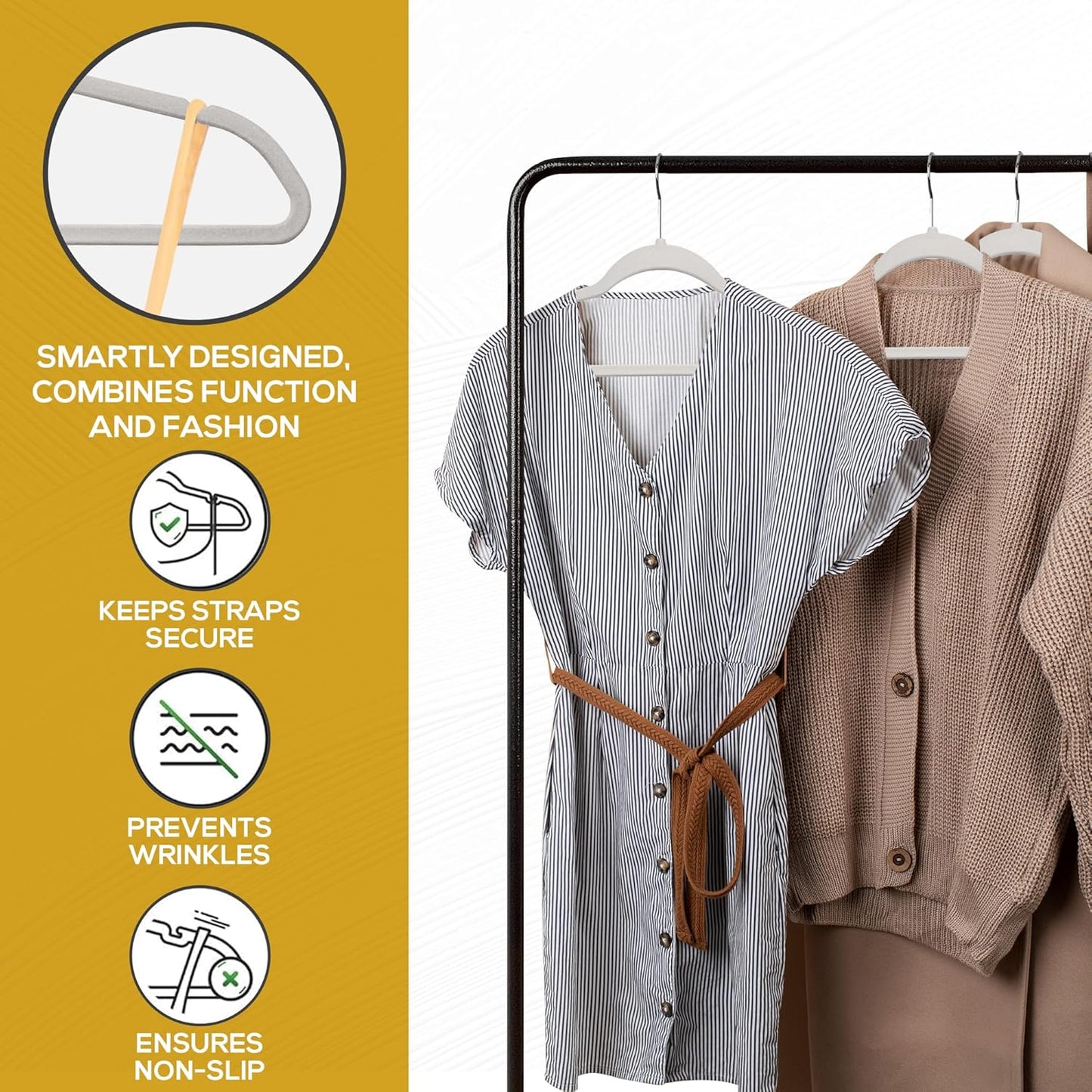 Premium Velvet Hangers 50 Pack Ultra Thin Non Slip Adult Felt Space Saving Suit Hanger for Closet Heavy Duty Coat Pants Jackets Dress Hangers 360° Swivel Hook Hold Upto 10 lbs Silver Birch