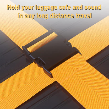 Luggage Straps for Suitcases TSA Approved Travel Belt 4 Pack by Chelmon (Yellow)