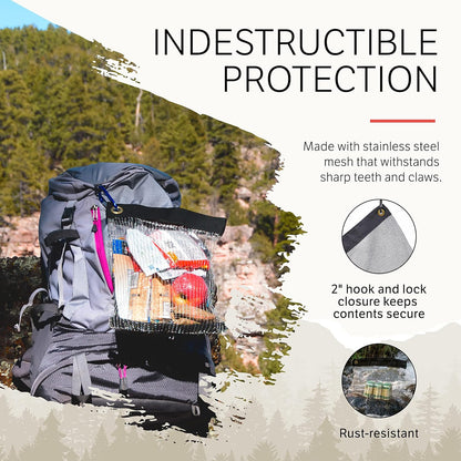 Rodent Proof Bear Bags - Ultralight Stainless Steel Mesh Bag for Camping Food Storage - Sturdy and Rust-Resistant Sack with Lock and Grommet For Easy Hanging