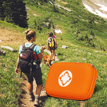 276PCS Mini Car First Aid Kit Travel Size for Business Trips, Compact First Aid Emergencies Kit Supplies for Rv Hiking Rode Trips Home Essentials, Orange AMORNING
